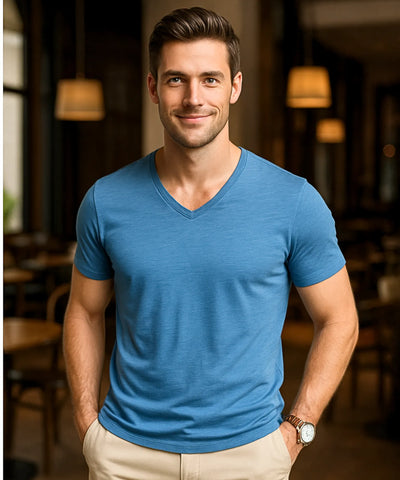 Camiseta Masculina Decote V Slim Fit Premium | Alê