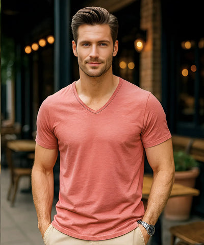 Camiseta Masculina Decote V Slim Fit Premium | Alê