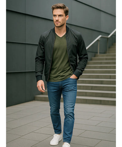 Camiseta Masculina Decote V Slim Fit Premium | Alê