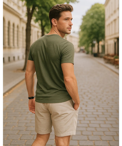 Camiseta Masculina Decote V Slim Fit Premium | Alê