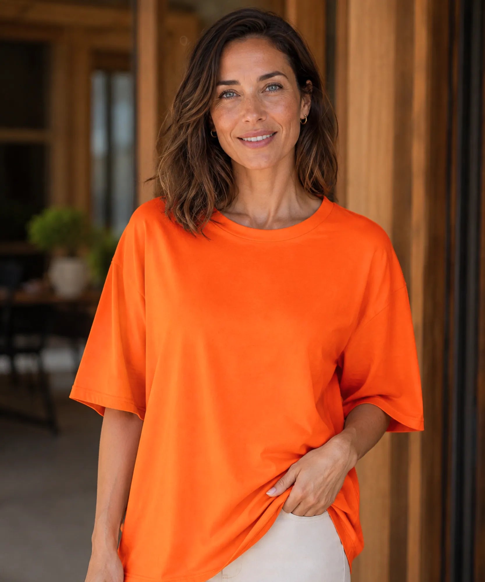 Comprar Camiseta Oversized 100% Algodão Básica manga curta unissex confortável respirável casual em promoção ANELLIMN