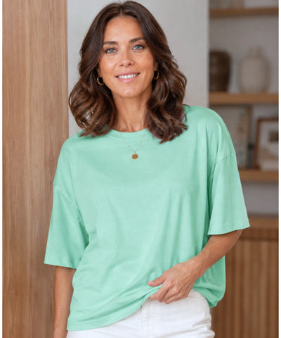 Comprar Camiseta Oversized 100% Algodão Básica manga curta unissex confortável respirável casual em promoção ANELLIMN