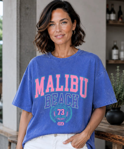Comprar camiseta oversized feminina estampada azul em promoção Anellimn