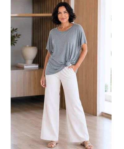 Comprar camiseta blusa oversized feminina cinza em promoção Anellimn