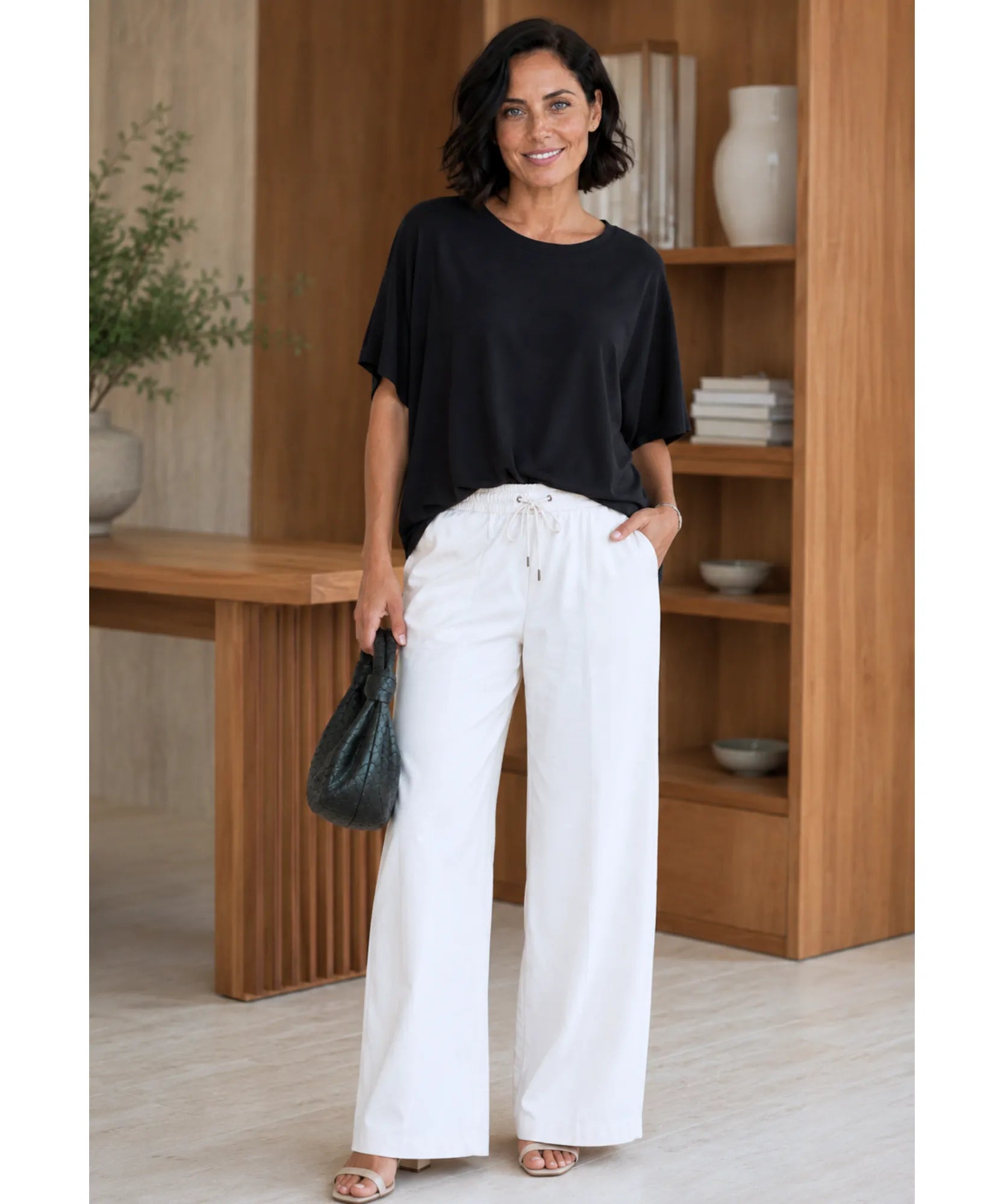 Comprar camiseta blusa oversized feminina preta em promoção Anellimn