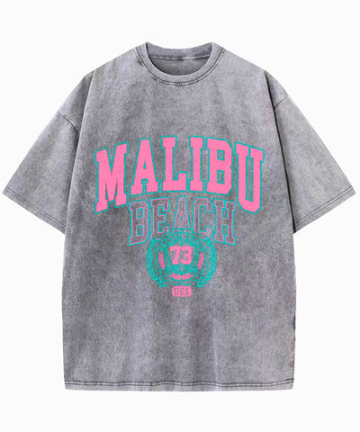 Comprar camiseta feminina estampada oversized cinza em promoção Anellimn