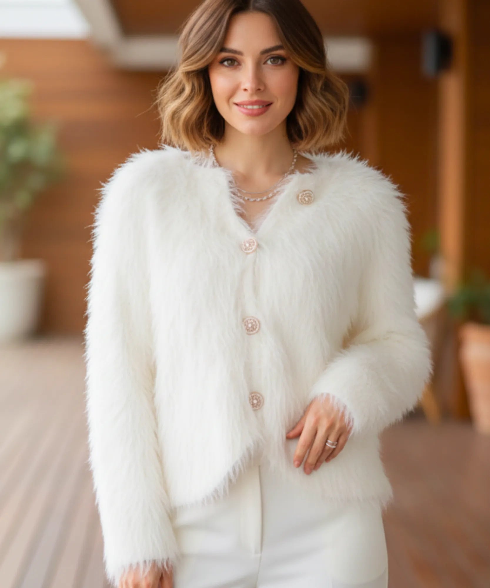 Comprar cardigan curto feminino peluciado com botões sofisticados e textura elegante para dias frescos ou ambientes climatizados em promoção ZARA