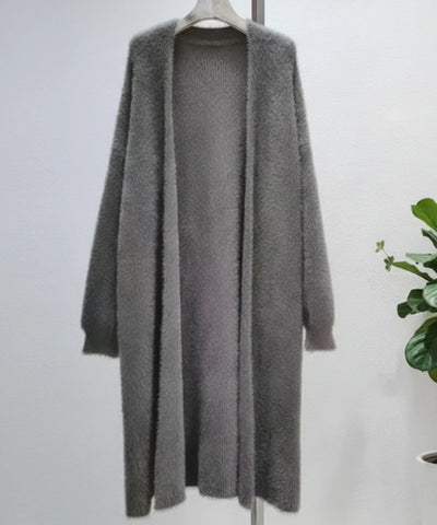 Comprar cardigan feminino peluciado longo em tricot macio e impecável para dias frios ou meia-estação em promoção ZARA
