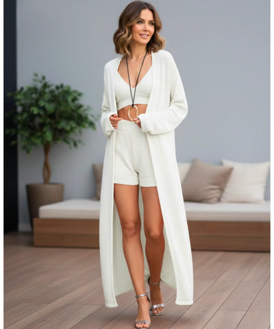 Comprar cardigan feminino longo em tricot basico e elegante para meia-estação e dias frios barato ZARA
