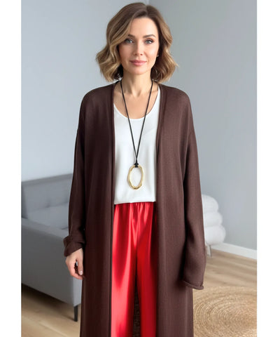 Comprar cardigan feminino longo em tricot basico e elegante para meia-estação e dias frios barato ZARA
