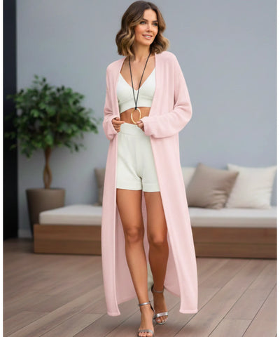 Comprar cardigan feminino longo em tricot basico e elegante para meia-estação e dias frios barato ZARA
