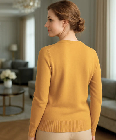 Comprar cardigan feminino tricot macio botões decote V manga longa escritório casual barato ou em promoção