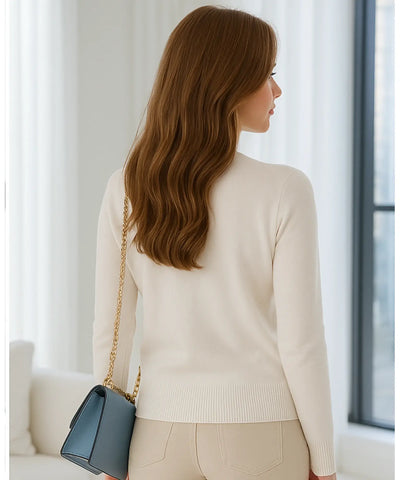 Comprar cardigan feminino tricot macio botões decote V manga longa escritório casual barato ou em promoção