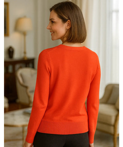 Comprar cardigan feminino tricot macio botões decote V manga longa escritório casual barato ou em promoção