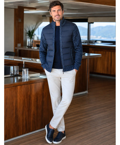 Comprar cardigan masculino tricot acolchoado térmico elegante inverno premium barato em promoção ZARA