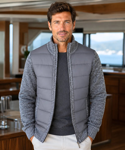Comprar cardigan masculino tricot acolchoado térmico elegante inverno premium barato em promoção ZARA