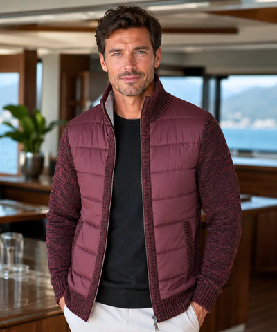 Comprar cardigan masculino tricot acolchoado térmico elegante inverno premium barato em promoção ZARA