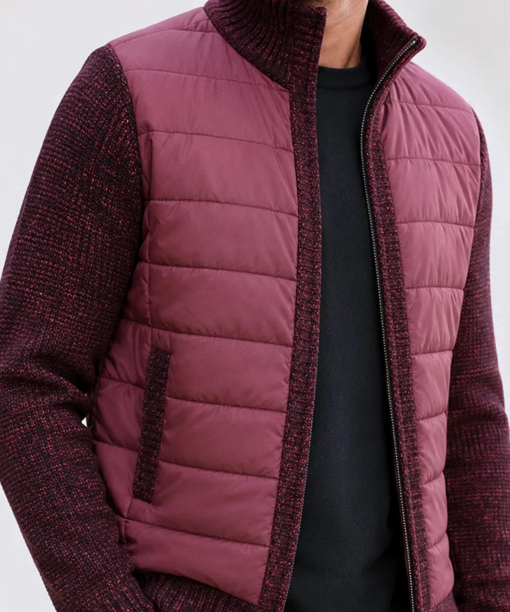 Comprar cardigan masculino tricot acolchoado térmico elegante inverno premium barato em promoção ZARA