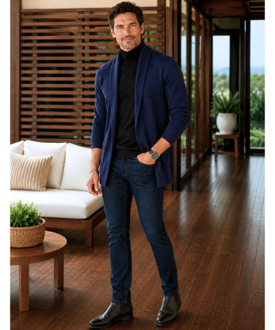 Comprar cardigan masculino tricot alongado casual social inverno manga longa confortável resistente em promoção ZARA