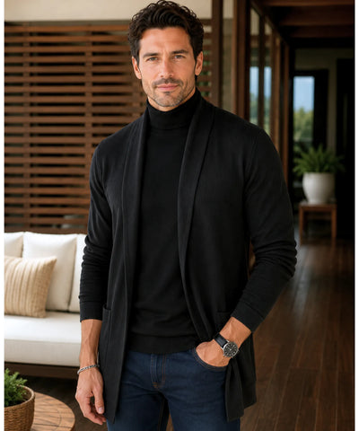 Comprar cardigan masculino tricot alongado casual social inverno manga longa confortável resistente em promoção ZARA