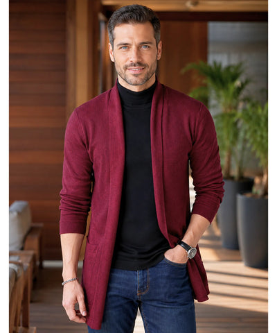 Comprar cardigan masculino tricot alongado casual social inverno manga longa confortável resistente em promoção ZARA