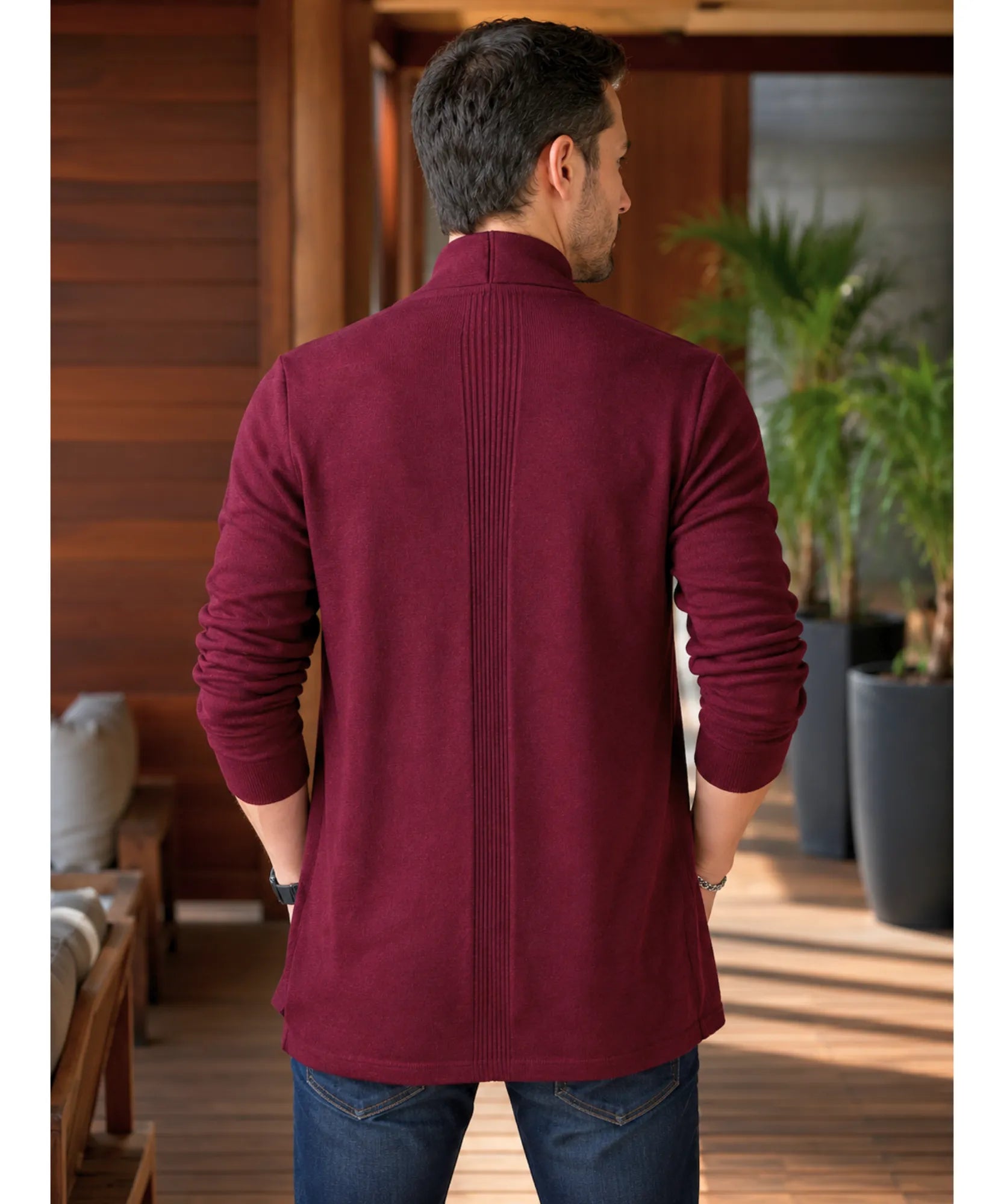 Comprar cardigan masculino tricot alongado casual social inverno manga longa confortável resistente em promoção ZARA