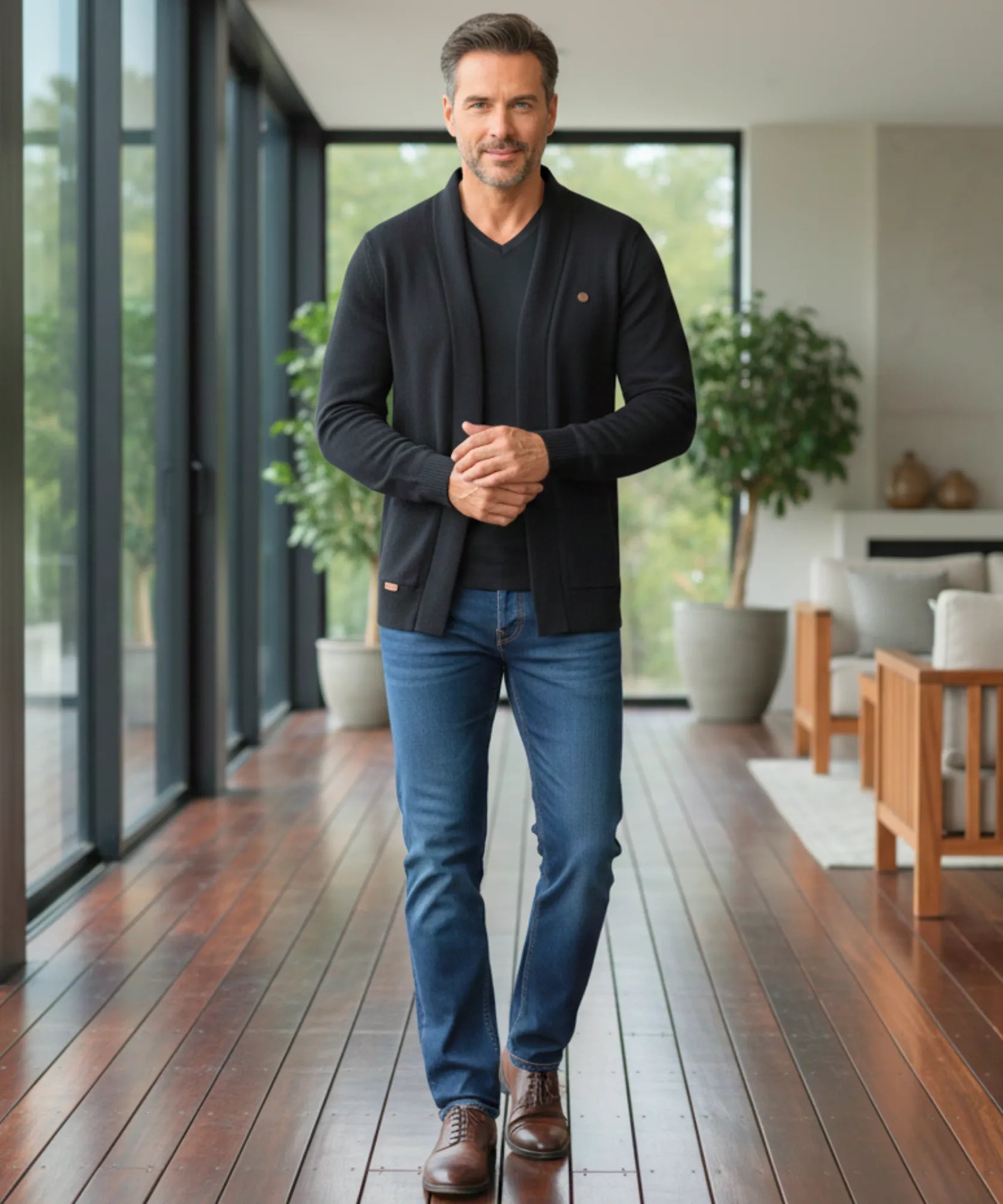 Comprar cardigan masculino tricot premium conforto elegante social casual moderno barato promoção ZARA