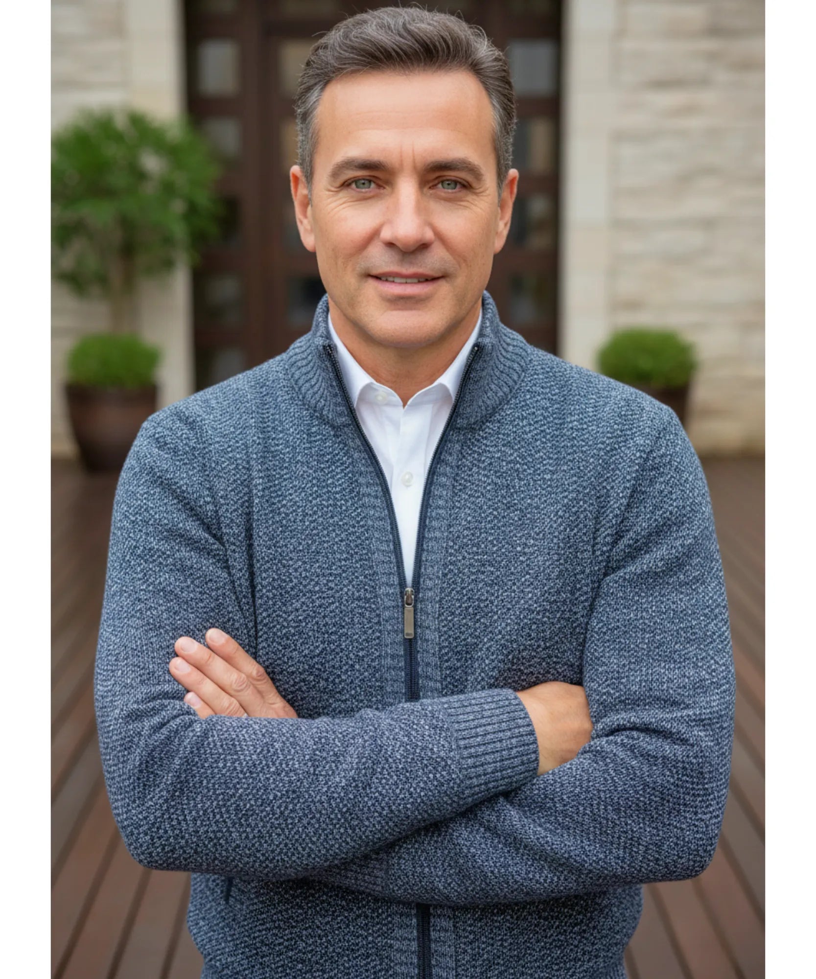 Comprar cardigan masculino tricot premium zíper social inverno elegante barato em promoção ZARA