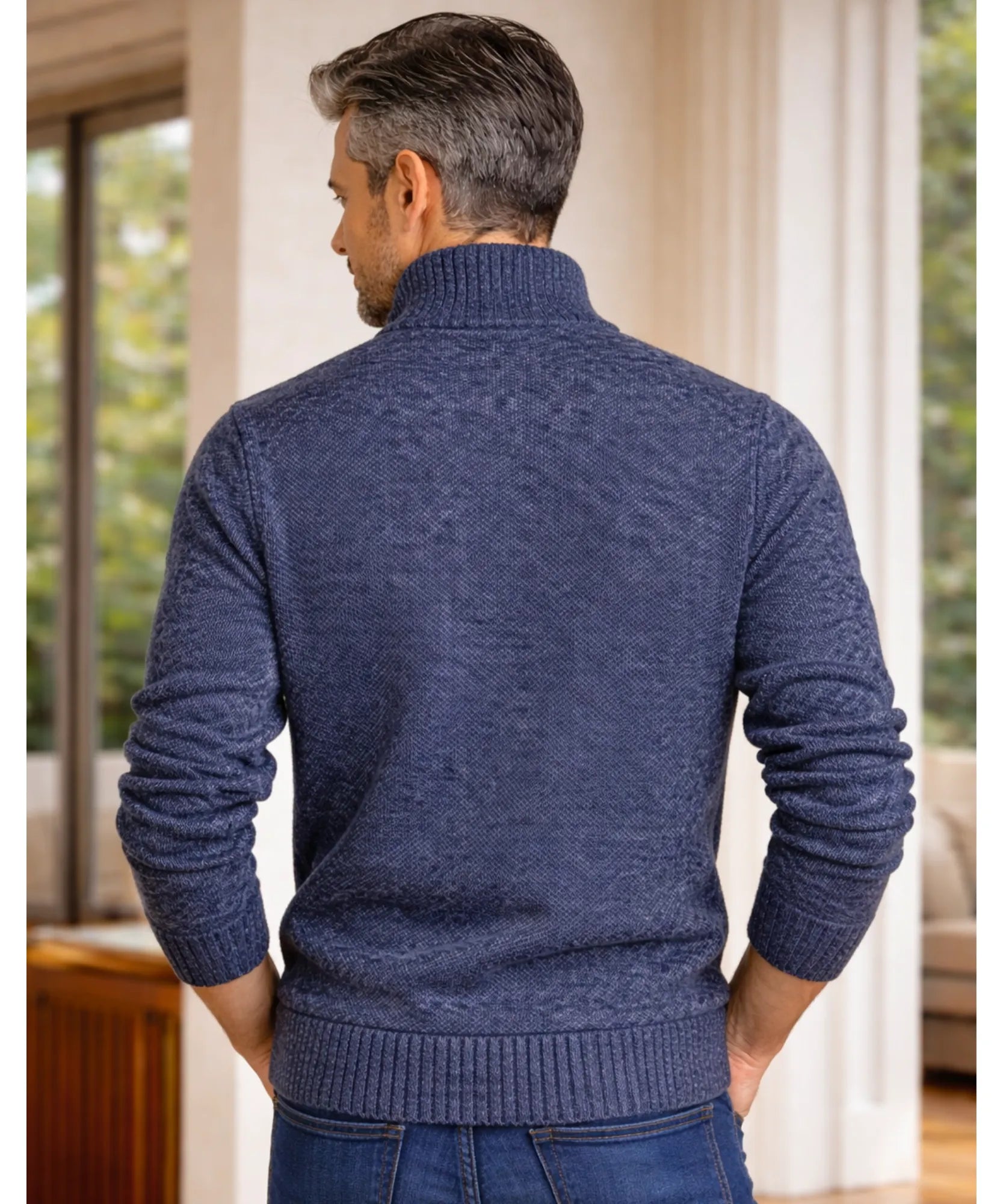 Comprar cardigan masculino tricot premium zíper social inverno elegante barato em promoção ZARA