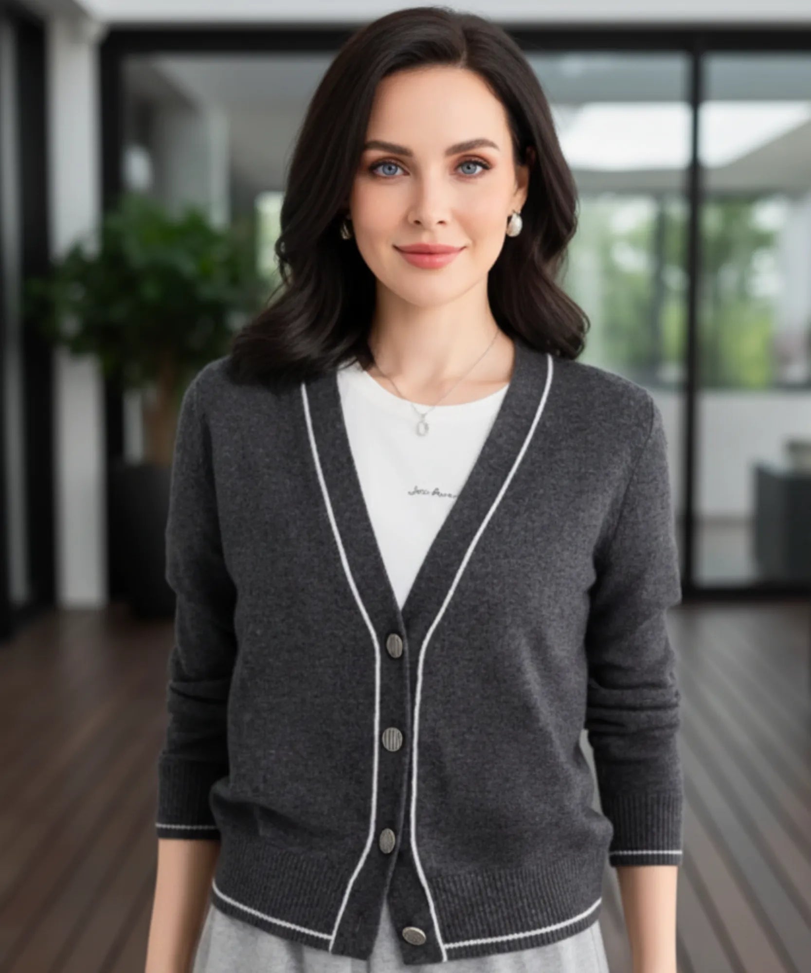 Comprar cardigan tricot feminino gola V com botões dourados e acabamento elegante para meia-estação ou sobreposição barato ZARA
