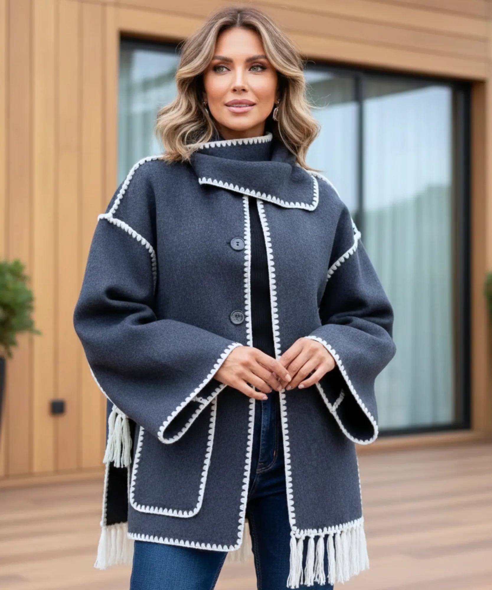 Comprar casaco feminino lã batida quente inverno elegante confortável trabalho social barato em promoção ZARA