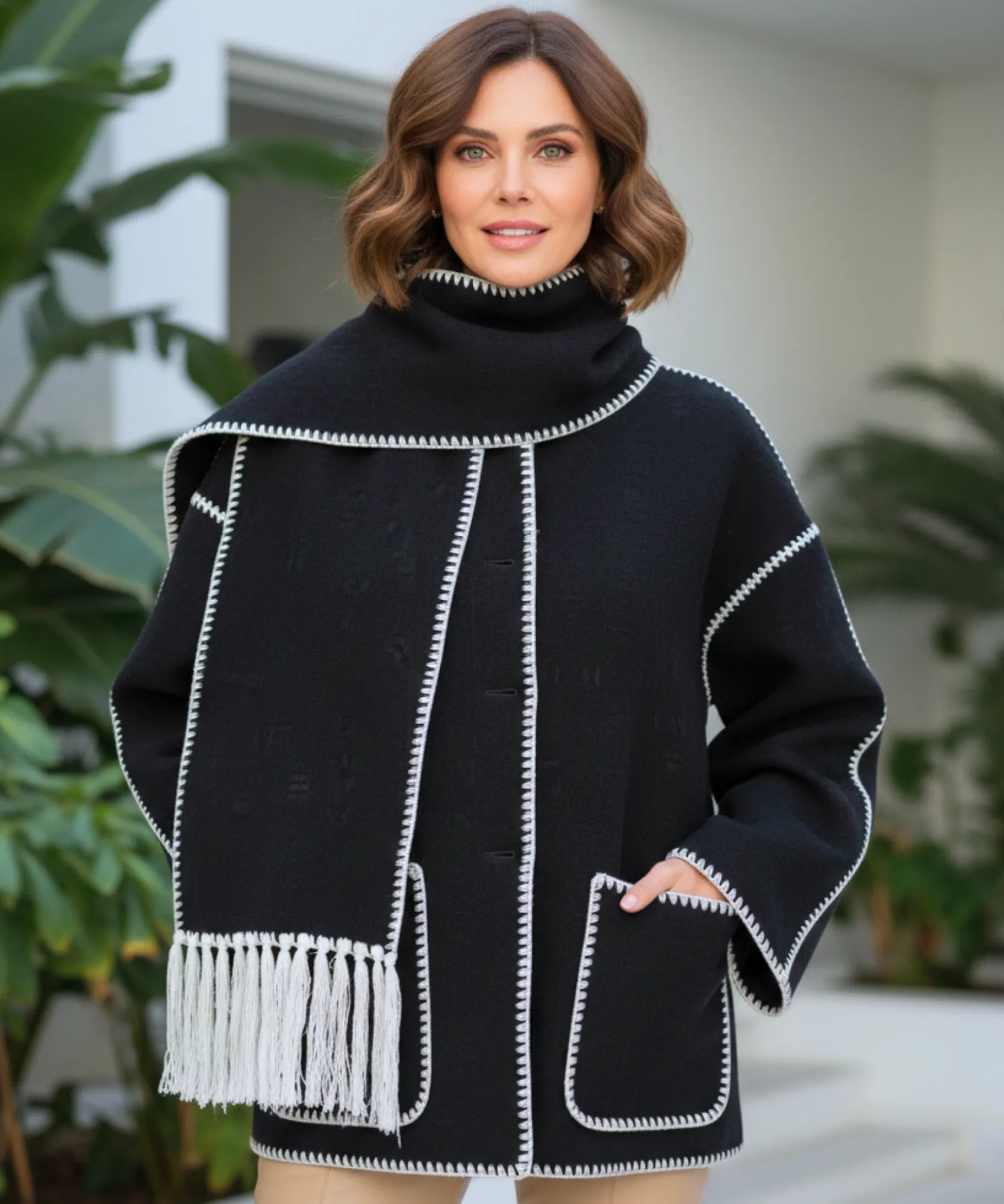 Comprar casaco feminino lã batida quente inverno elegante confortável trabalho social barato em promoção ZARA