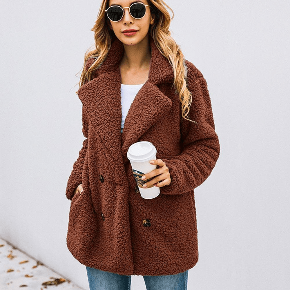 Anellimn comprar melhor casaco sobretudo   grosso de lã Feminino casaco de inverno poncho barato preço