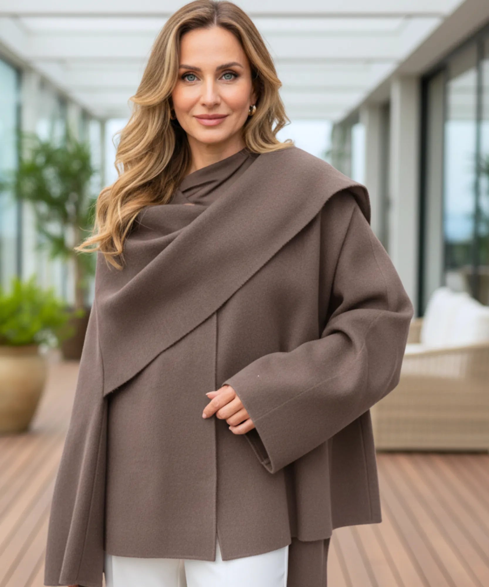 Comprar casaco feminino tricot oversized lã batida inverno quente confortável em promoção ZARA