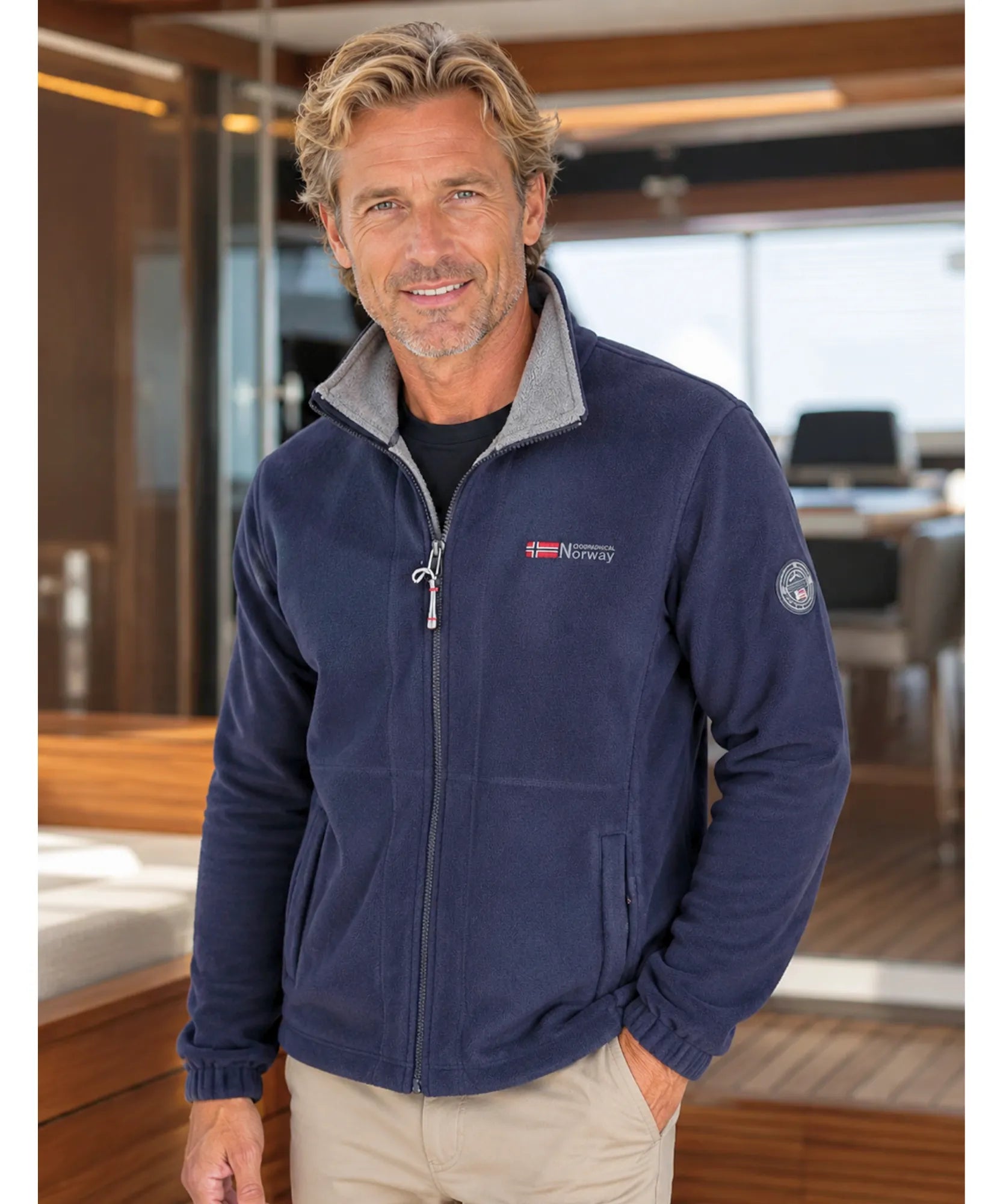 Comprar casaco masculino de lã com zíper gola alta térmico inverno outdoor trabalho em promoção ZARA