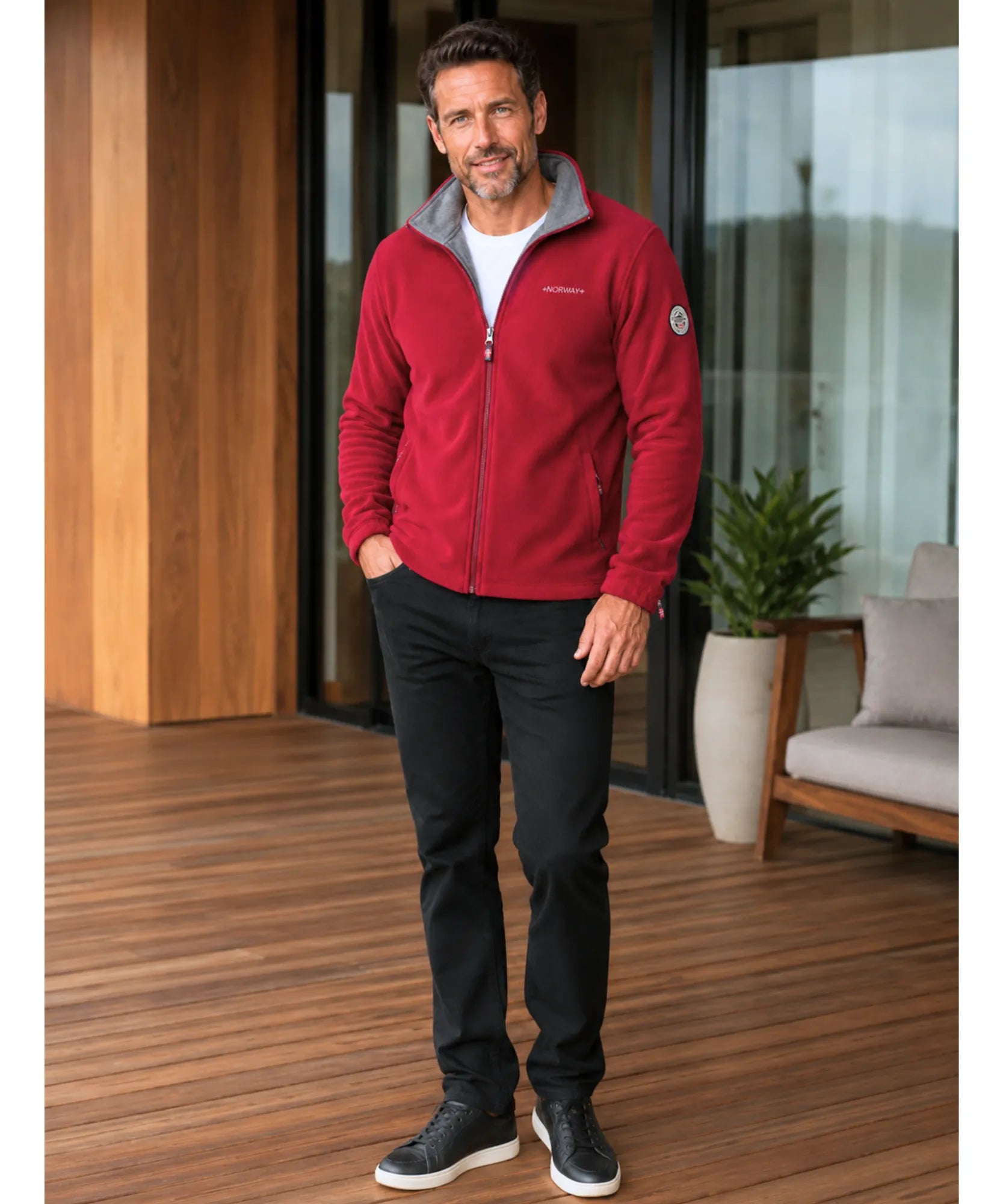 Comprar casaco masculino de lã com zíper gola alta térmico inverno outdoor trabalho em promoção ZARA