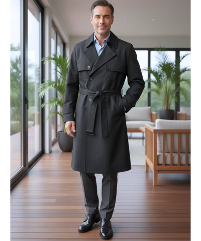 Comprar casaco masculino trench coat longo leve cinto ajustável lapela casual elegante barato ZARA