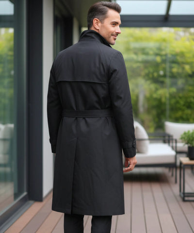 Comprar casaco masculino trench coat longo leve cinto ajustável lapela casual elegante barato ZARA