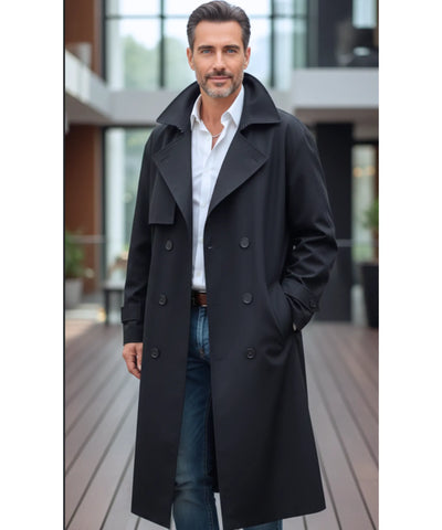 Comprar casaco masculino trench coat longo leve cinto ajustável lapela casual elegante barato ZARA