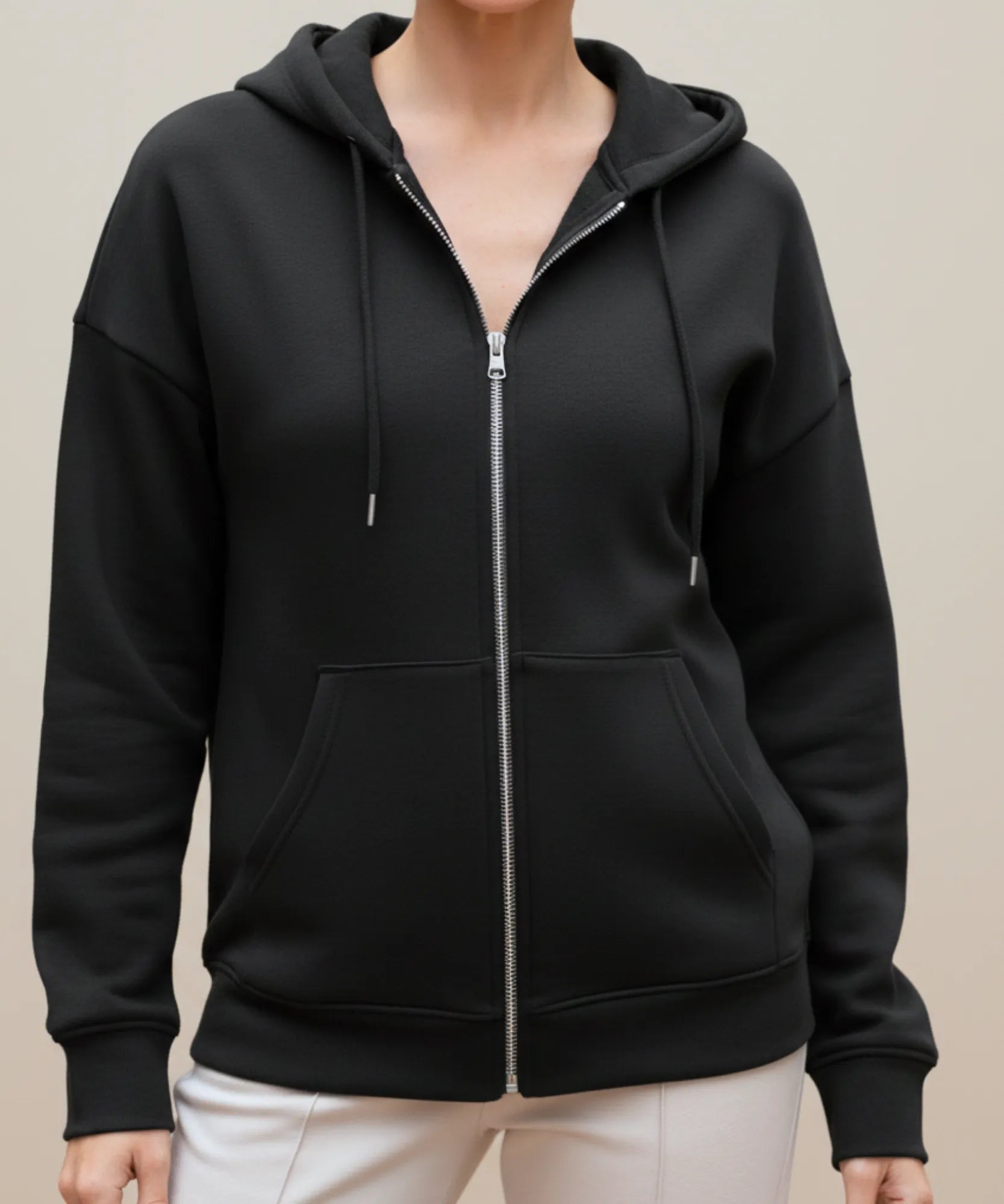 Comprar casaco moletom feminino capuz zíper fleece macio quentinho inverno em promoção ZARA