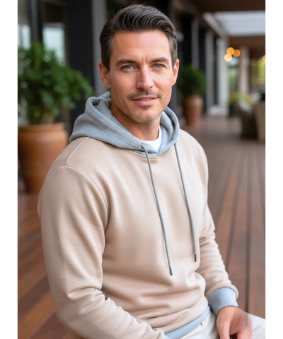 Comprar casaco moletom masculino oversized capuz bicolor manga longa aquecimento barato promoção