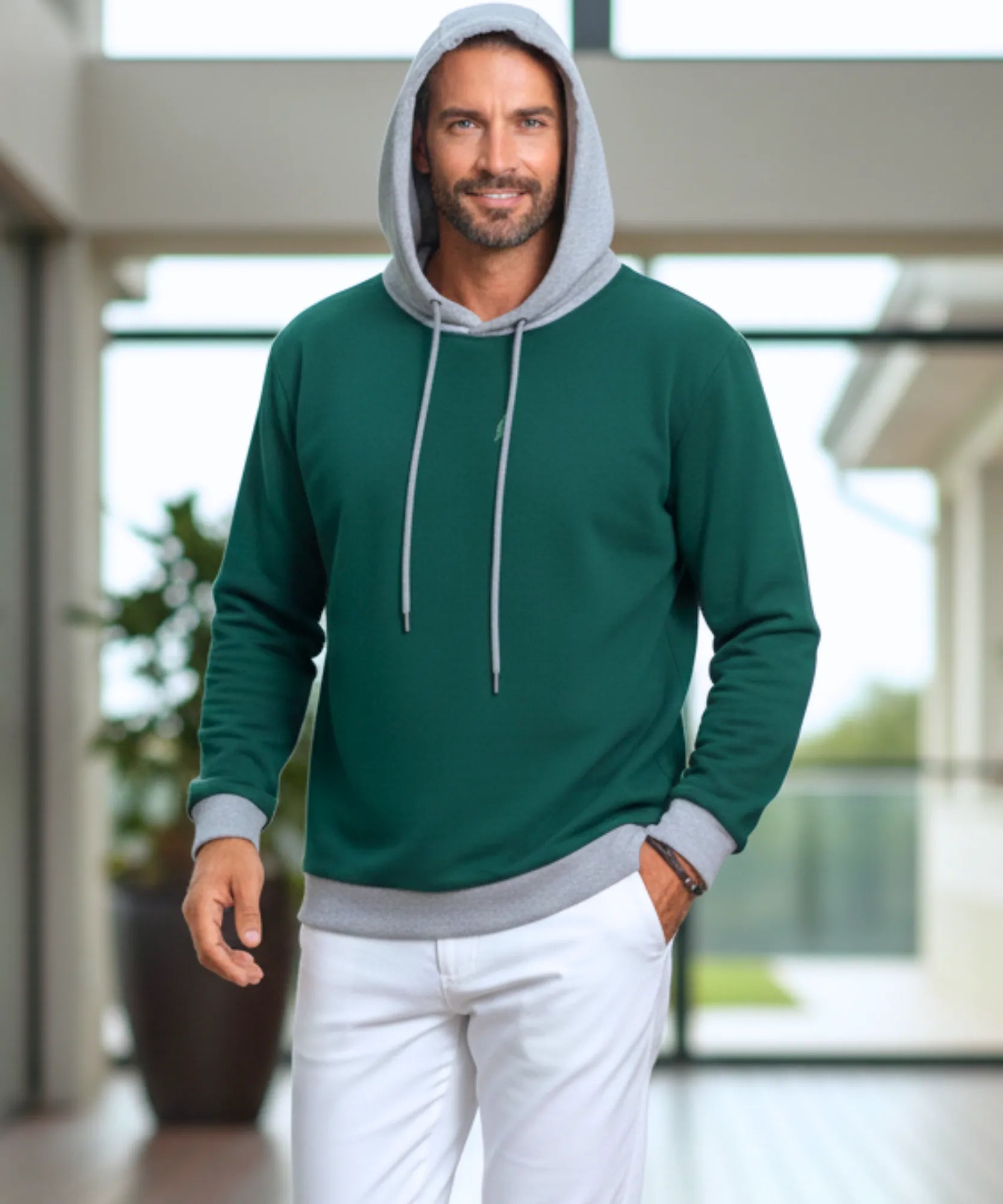 Comprar casaco moletom masculino oversized capuz bicolor manga longa aquecimento barato promoção