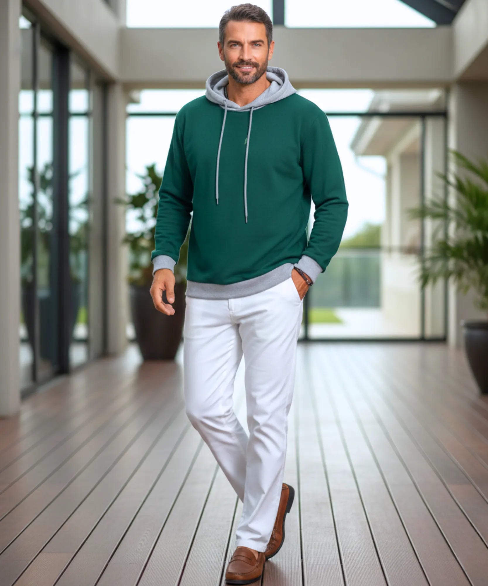 Comprar casaco moletom masculino oversized capuz bicolor manga longa aquecimento barato promoção