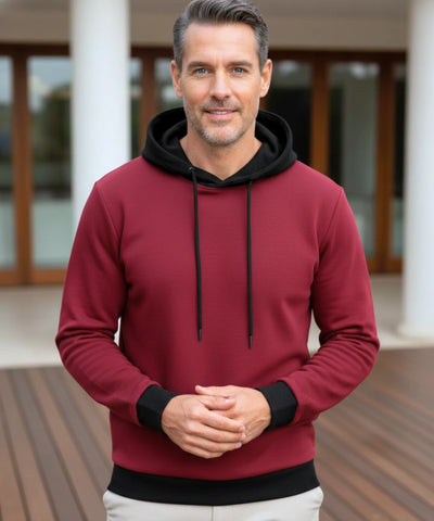 Comprar casaco moletom masculino oversized capuz bicolor manga longa aquecimento barato promoção