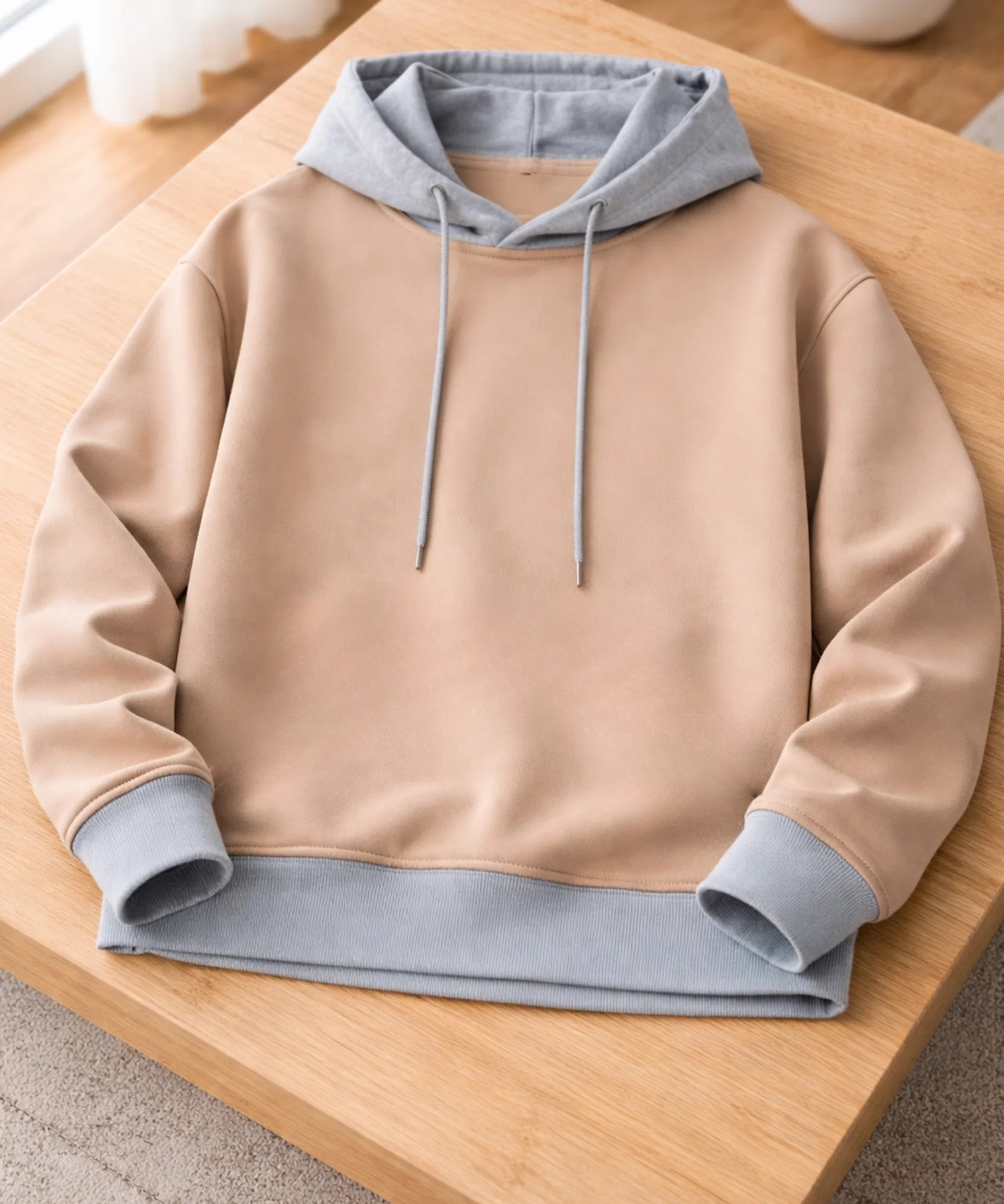 Comprar casaco moletom masculino oversized capuz bicolor manga longa aquecimento barato promoção