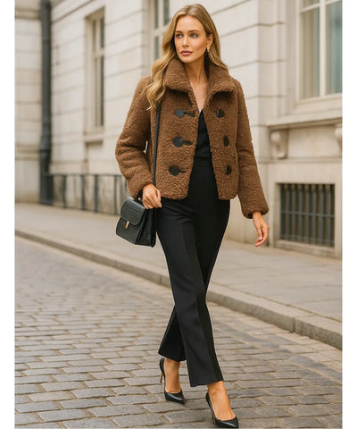 Casaco Teddy Feminino Grosso Forrado Para Inverno Elegante | Maluma