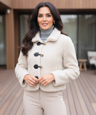 Comprar casaco teddy feminino grosso com capuz estruturado e forro quente para inverno elegante barato ZARA
