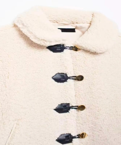 Comprar casaco teddy feminino grosso com capuz estruturado e forro quente para inverno elegante barato ZARA
