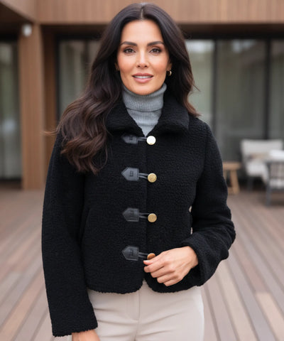 Comprar casaco teddy feminino grosso com capuz estruturado e forro quente para inverno elegante barato ZARA
