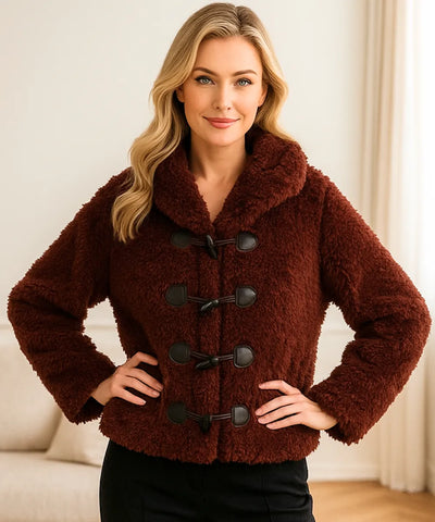 Casaco Teddy Feminino Grosso Forrado Para Inverno Elegante | Maluma